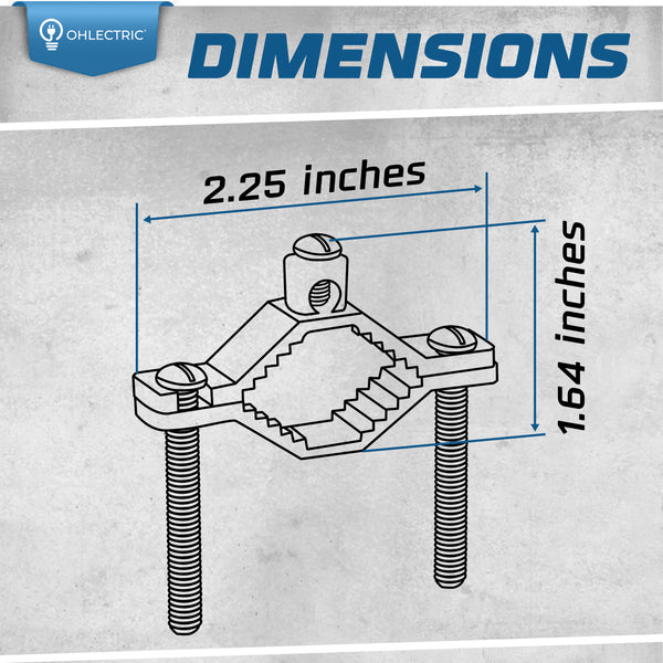 High-Conductivity Ground Pipe Clamp - Copper - Non-Direct Burial