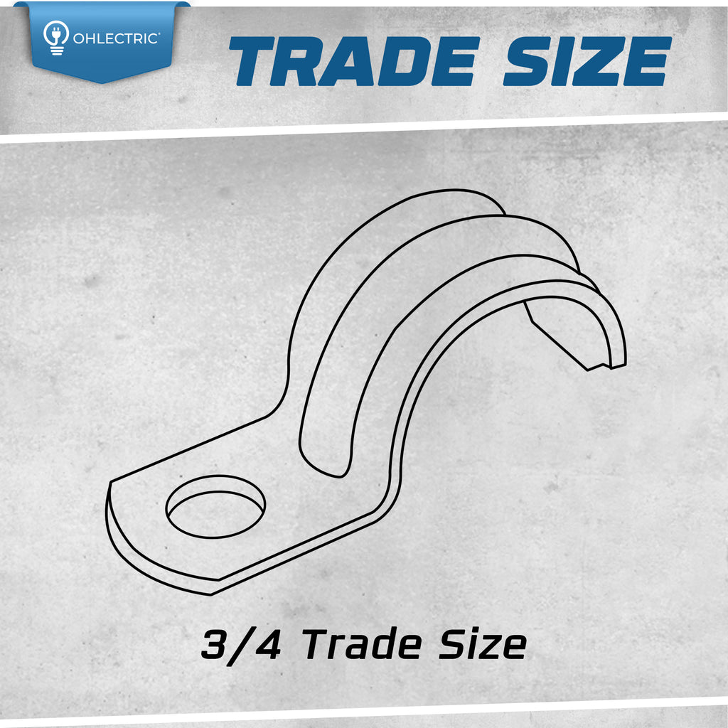 1 Hole Rigid Pipe Strap - Heavy Duty Rigid - Steel