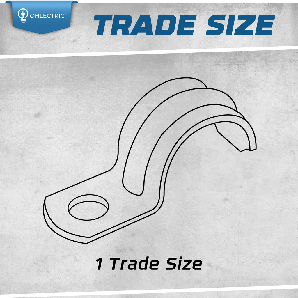 1 Hole Rigid Pipe Strap - Heavy Duty Rigid - Steel